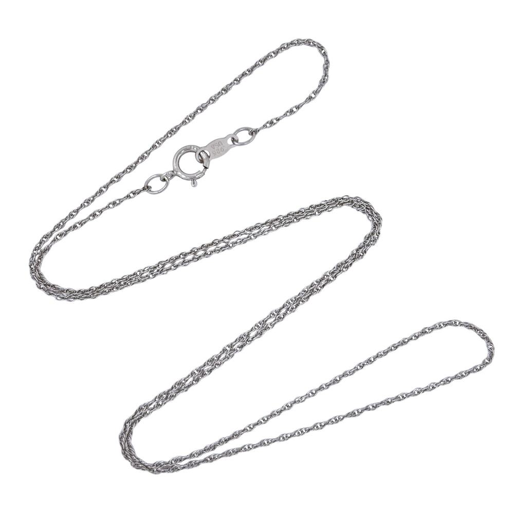 Vintage Sterling Silver 925 0.9mm Rope Link Chain Necklace 18"